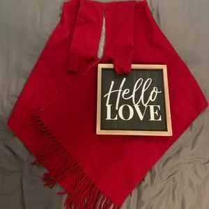 Gorgeous Red and Gray Sweater Wrap